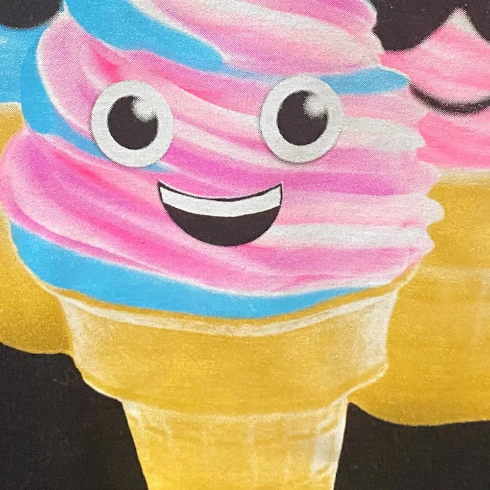 Justice ice cream cone long sleeve black top